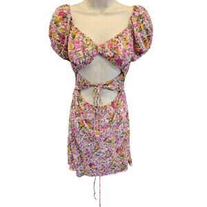 NWT princess polly nakita floral pink cut out summer midi dress size 8 US NEW